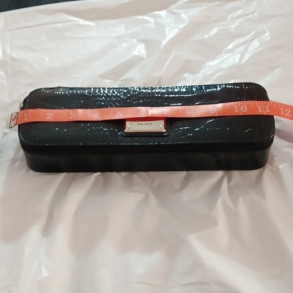 Liz Claiborne Black Faux Croc Jewelry Travel Organizer NWT